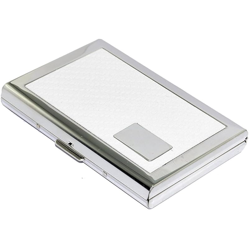 Stealodeal Metal Unisex Business Card Holders(White-Silver)
