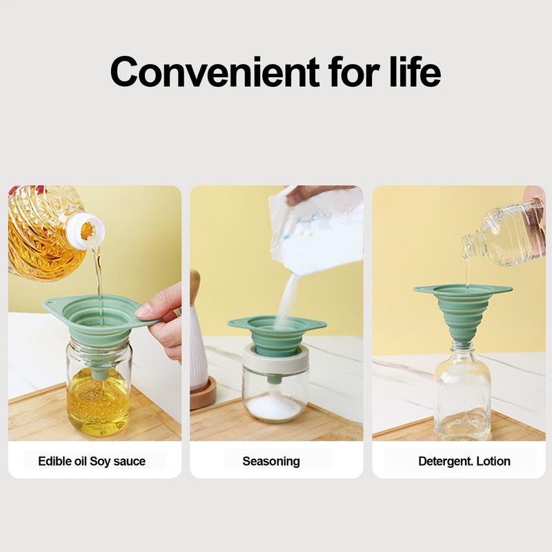 Kitchen Funnel Foldable Funnel Silicone Funnels  Portable Funnels For Fuel  Beer Oil Filling Bottles Pot Funnel Kitchen Tools