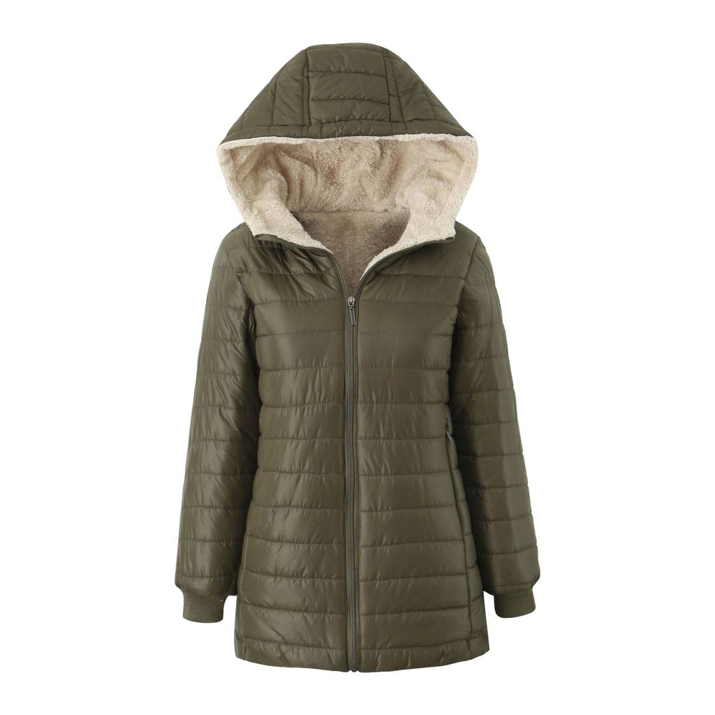 Women's Fashion Casual Coat Cotton Jacket Short Padded Loose Hooded Cotton Jacket