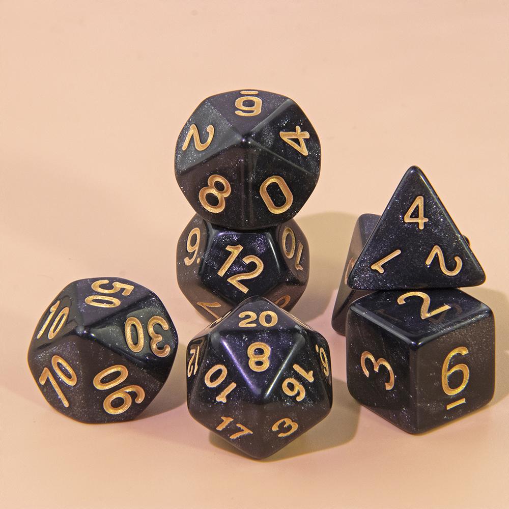 42pcs Polyhedral Digital Dice with Tube for Role Playing Games Glitter Board Game Dice