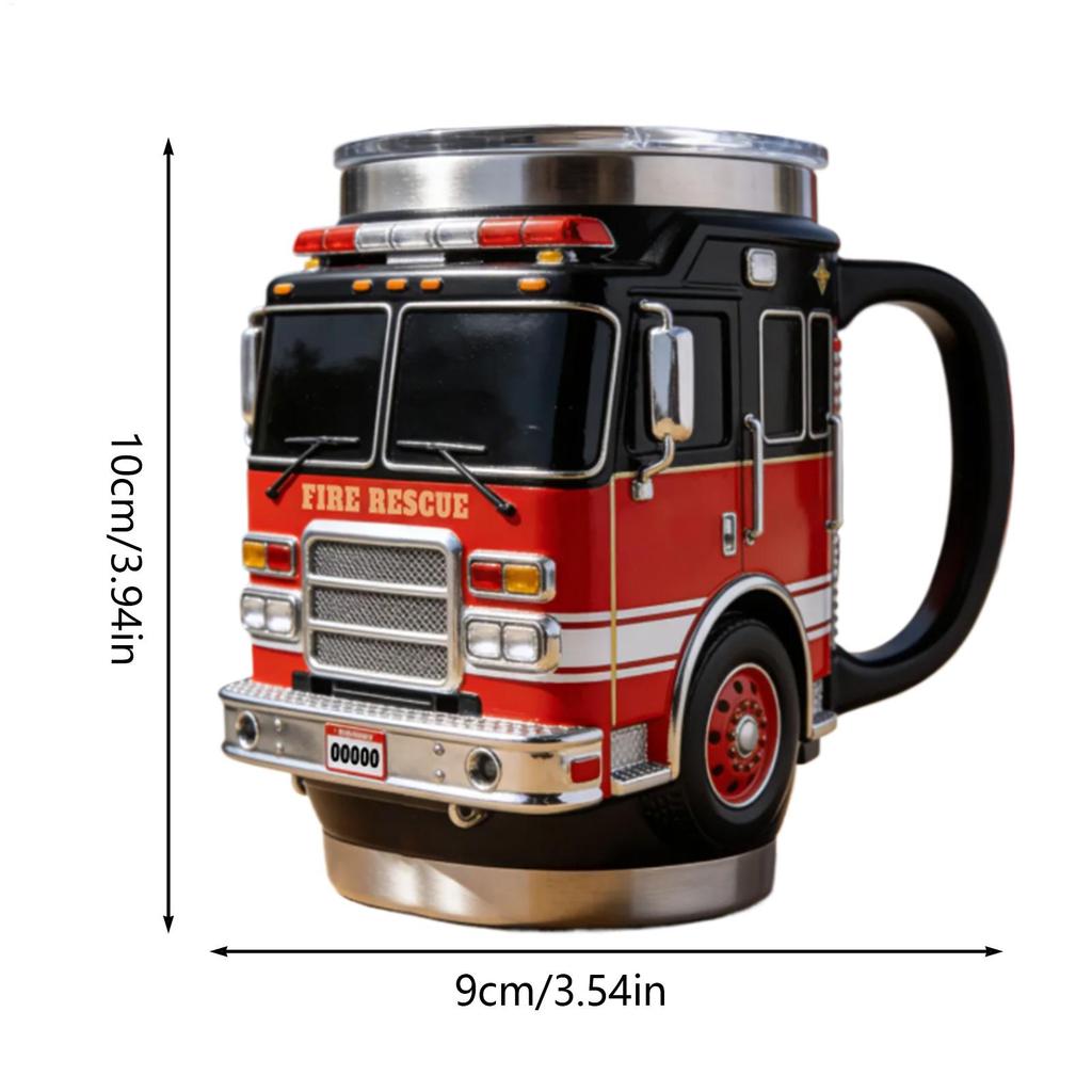 Funny Mugs for Men Leakproof Stainless Steel Drinkware Firefighting Coffee Mugs Tea Cup for Thermos Cup Juice Dad Brother
