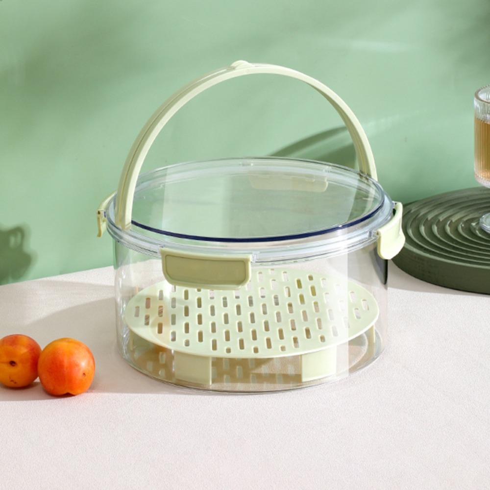 Double Layer Camping Fruit Strainer Box Airtight Food Storage Container  Outdoor зелёный