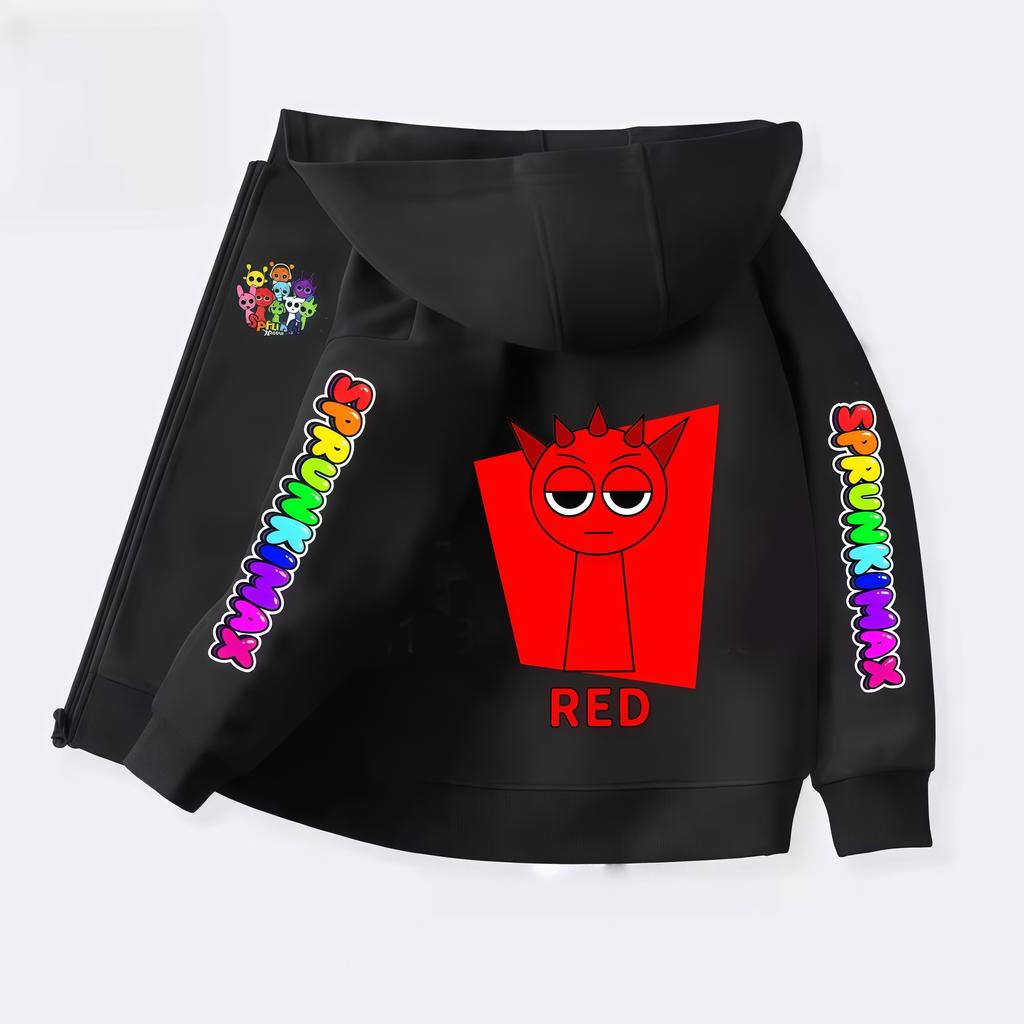 Bluzy z kapturem Sprunki dla dzieci Incredibox Figurki anime Bluza dla dziewczynki Dziecięcy wiosenno-jesienny sweter Prezent Ubrania dla chłopców 4-14L