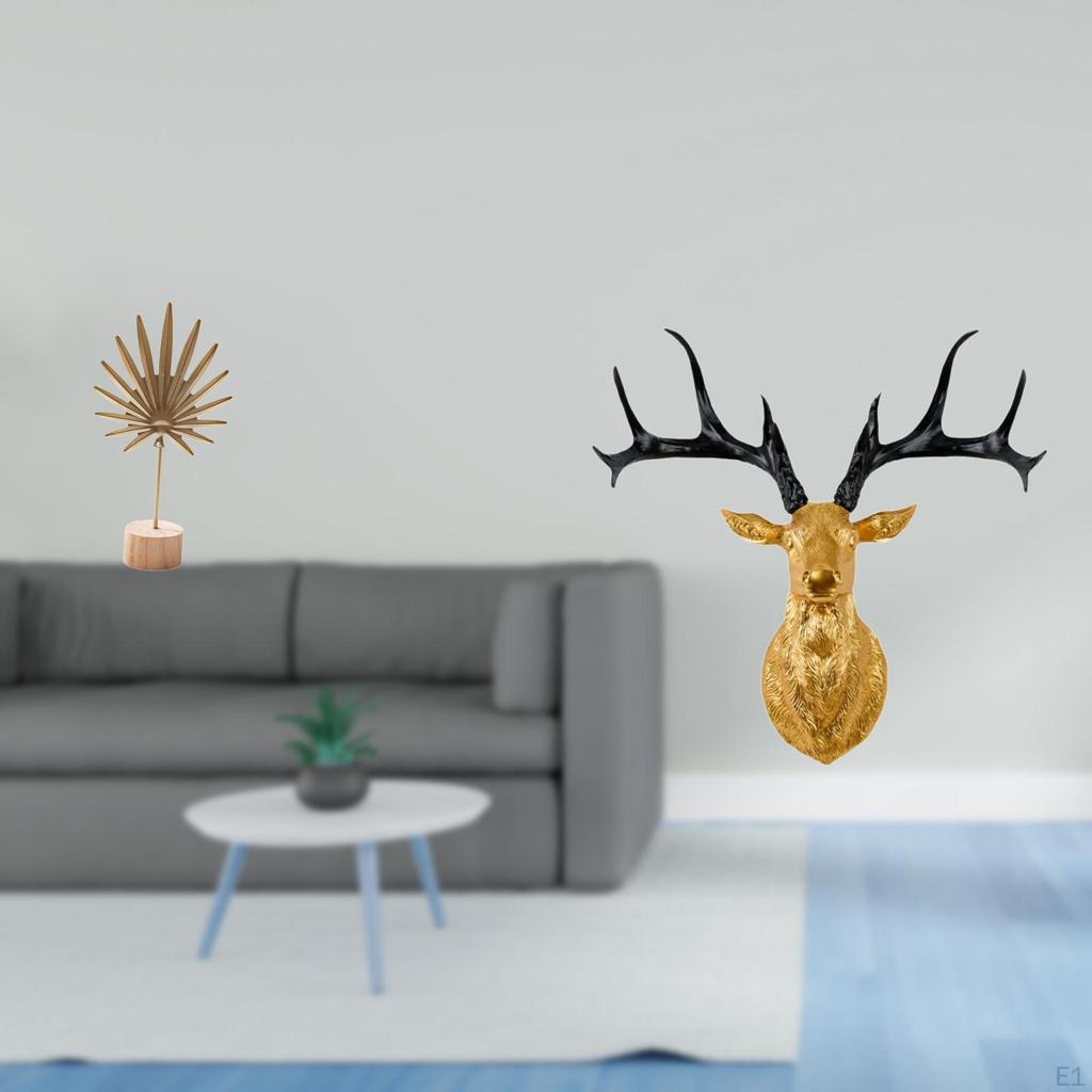 Nordic Abstract Metal And Resin Deer Head Sculpture Creative Figurine Ornament for Table Party Home