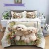 Beautiful Poodle Pattern Bedding Home Decoration Birthday Gift (1 * duvet cover + 2 * pillowcase, without core)