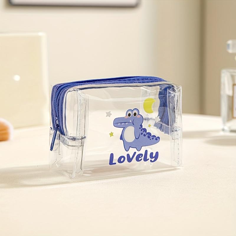 Transparent PVC Mini Portable Storage Bag Multifunctional Cute Animal Print Purse For Travel
