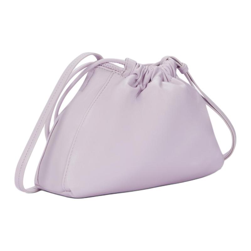 Calvin Klein Small and Cute Drawstring Drawstring Letter Embossed Artificial Leather Crossbody Shoulder Bag Women's Orchid Gray