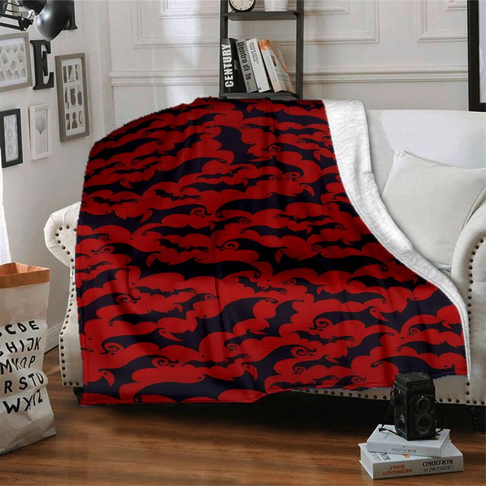 1pc Bat Swarm Blanket, Lightweight Flannel Throw Blanket For Sofa, Bed, Travel, Camping, Living Room, Office, Couch, Chair, And Bed