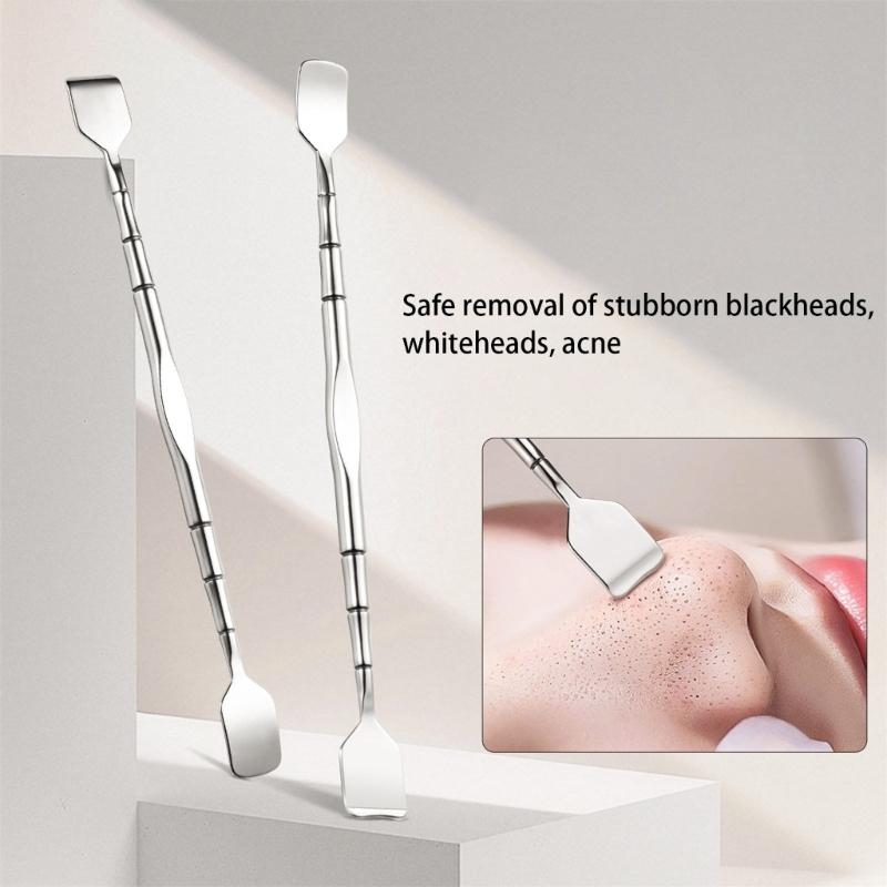 Face Skincare Essential Stainless Steel Blackhead Extractor with Ergonomic Double Head for Different Skin Type