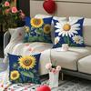 Sunflower and Daisy Pattern Digital Printing Pillow Cover Short Plush Suitable Living Rooms Bedrooms Sofas Throw Cushion Cover