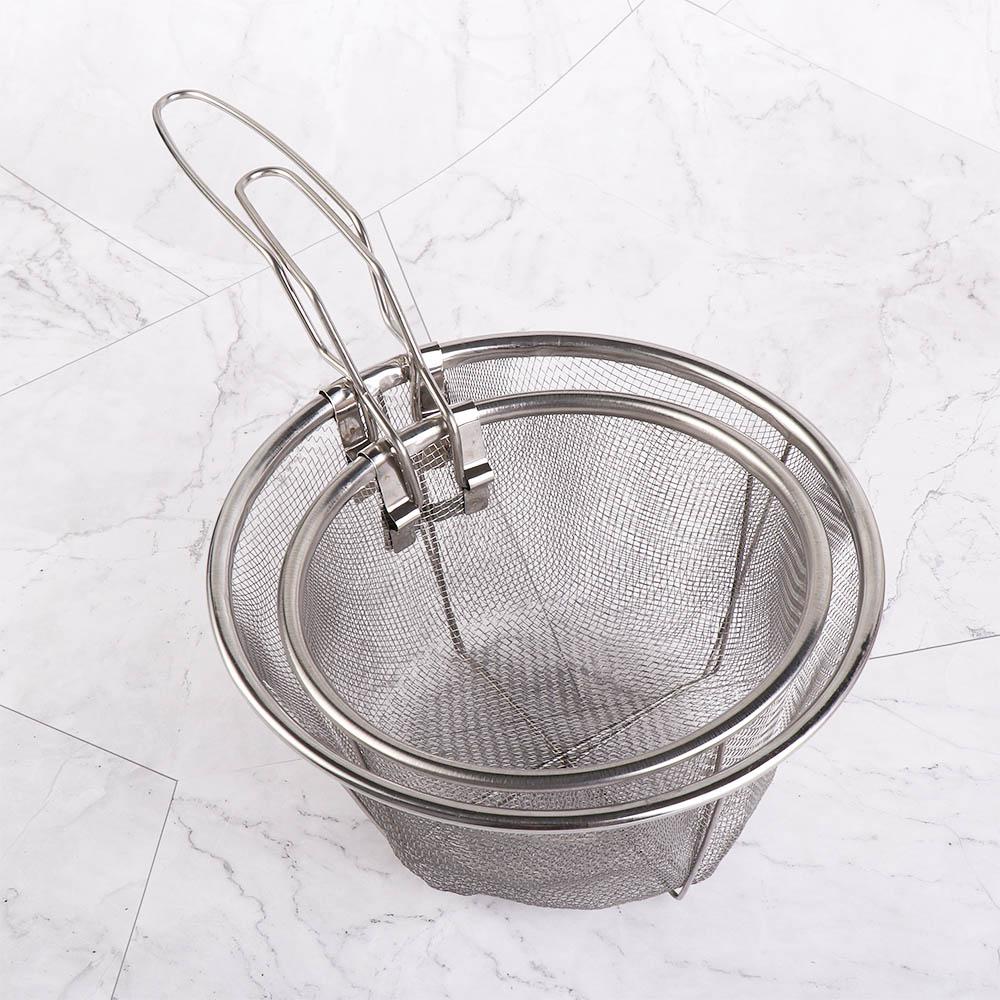 French Fries Foldable Kitchen Mesh Net with Handle Frying Basket Cooking Tools Food Colander Filter