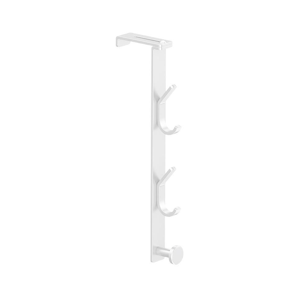 

Traceless Door Hanger Hooks Adjustable Hanging Rack Durable Door Hooks for Clothes Bag Caps Purse White-31.3cm