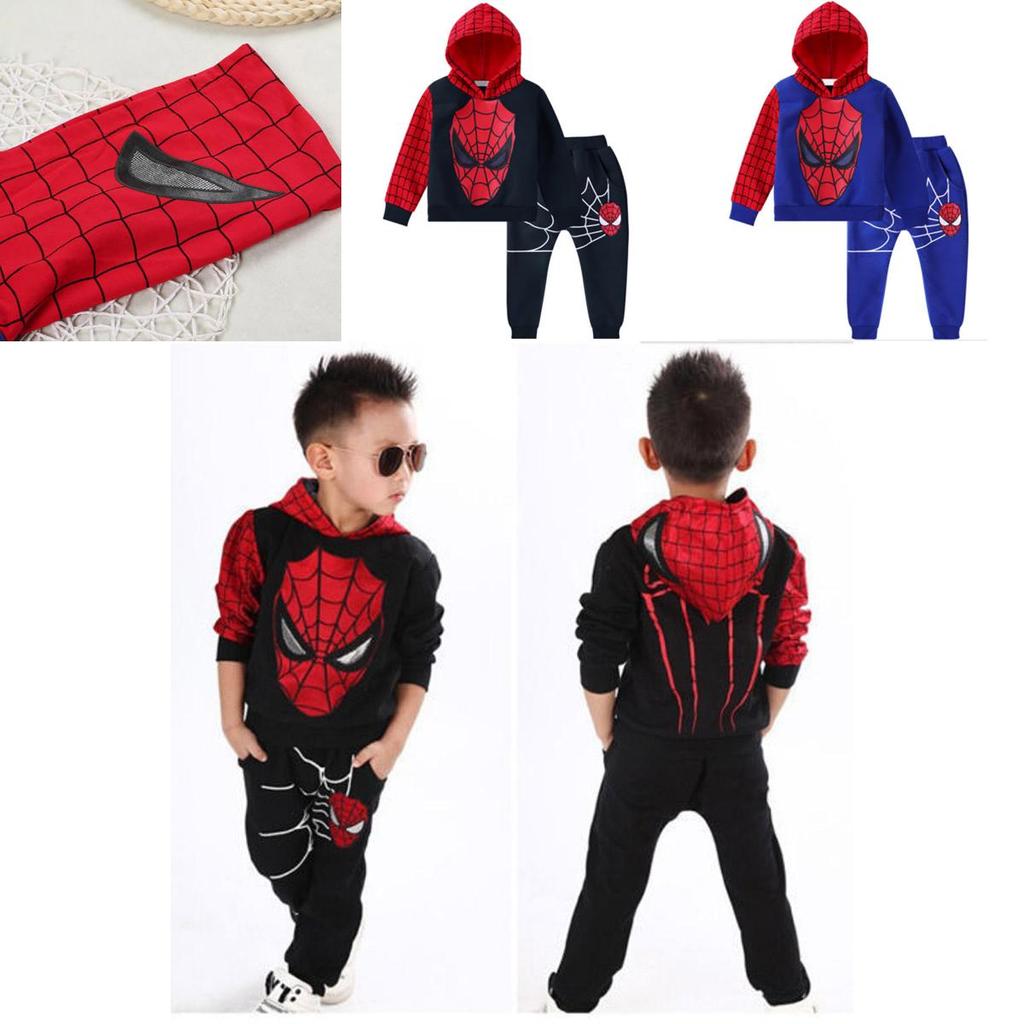 Marvelous Comfort With 2pcs Kids Boy Long Sleeve Spiderman Hoodie Trousers Tracksuit Set