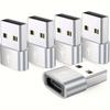 5 Stück Tragbarer USB-Typ-C-Adapter Mini-USB-Empfänger-Adapter OTG-Datenadapter Mobiltelefon