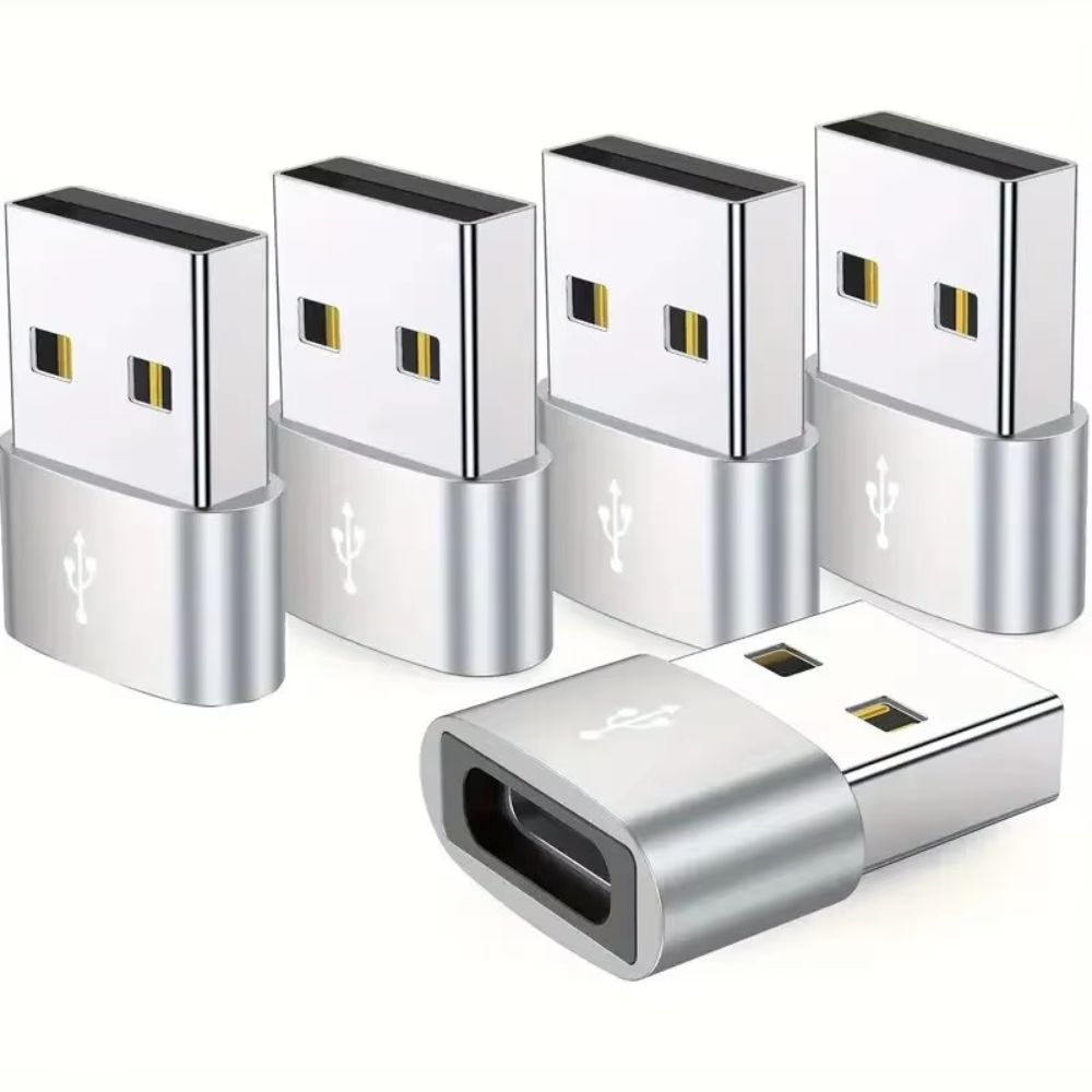 5 Stück Tragbarer USB-Typ-C-Adapter Mini-USB-Empfänger-Adapter OTG-Datenadapter Mobiltelefon