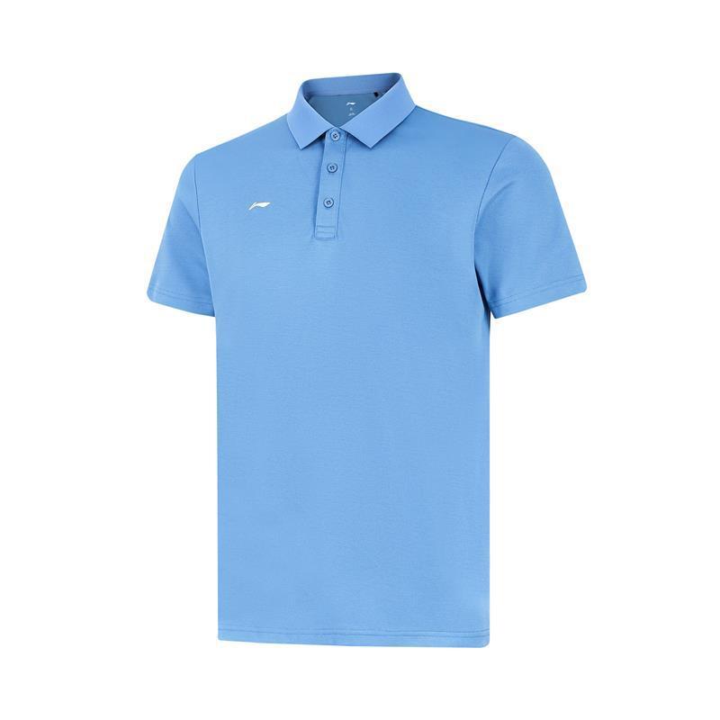 

Li Ning Спорт Кэжуал Простой Однотонный Удобный Пуловер Универсальная Футболка-поло с коротким рукавом Мужские футболки-поло APLV495-5 M