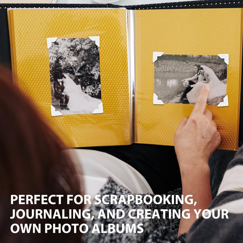 10 Sheets Scrapbook Corners Self Adhesive Photo Mounting Corners for Albums Journals Photo Books DIY Picture Decoration Corner