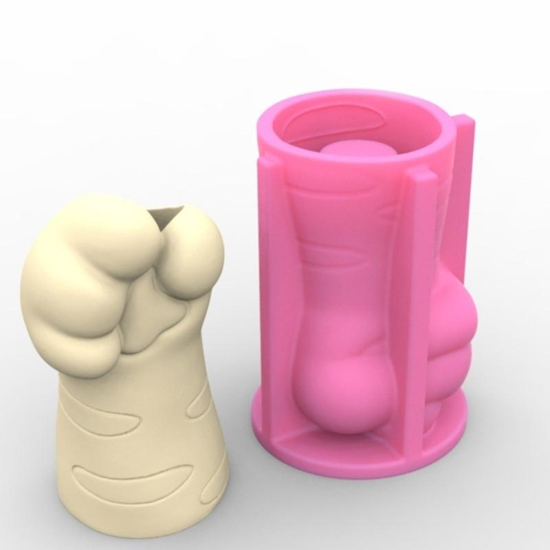 Geometric Cute  Claw Art Gypsum Silicone Mold Vase Storage Box Mold for Making Succulent  Flower  Pen Holder