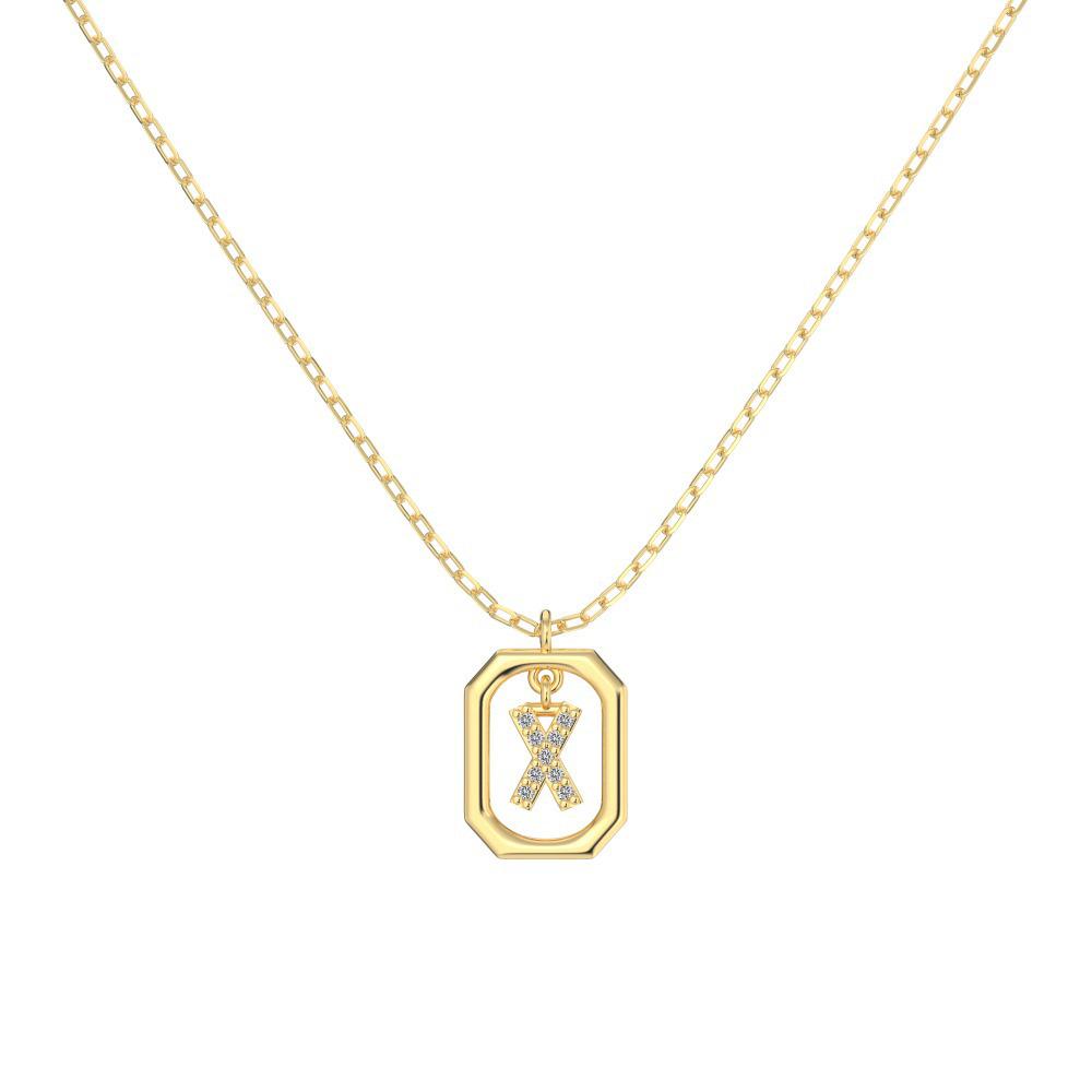 925 Silver Alphabet Pendant Necklace with Zircon Detailing - Women's Elegant & Unique Design