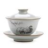 Traditional Ru Kiln Ceramic Tea Tureen Bowl Handmade Cat Pattern Teacup Travel Portable Gaiwan Home Tea Set Drinkware 160ml