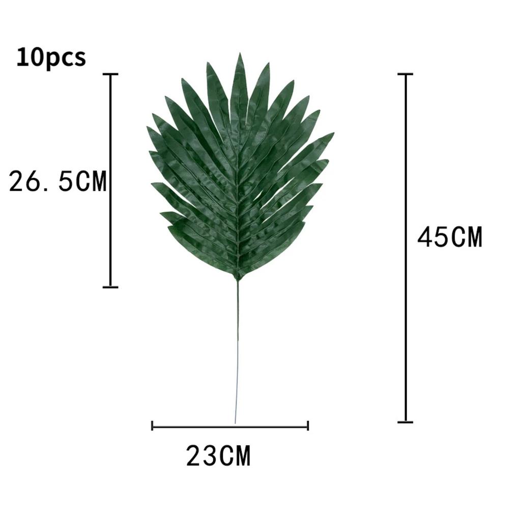 10 Pcs Artificial Plants Tropical Palm Leaves Hawaii Luau Summer Party Jungle Safari Birthday Party Wedding Decor Fake Plants