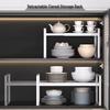 Retractable Kitchen Countertop Spice & Dish Storage Rack