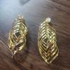Fashion Tassel Threaded Leaf Earrings Long Metal Leaf Earrings Personalized Creative Ear Accessories New
