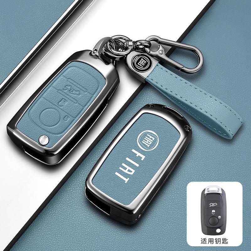 Leather Car Smart Remote Key Cover Case For FIAT Tipo Toro Nuovo Freedom 500X Doblo Argo Grazie Folding Key Protector Accessory