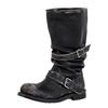 In Stock: Women's Two-Way Wear Heavy-Duty Distressed Knight Boots with Belt Buckle - Retro Style Outdoor Boots