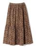 Ships Colors Machine Washable Tiered Skirt with Small Floral Print, Women's, 223230026, Brown, One Size