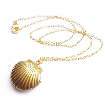 Colgante Medallón Marino Medallón Dorado Latón Dorado Mar Collar