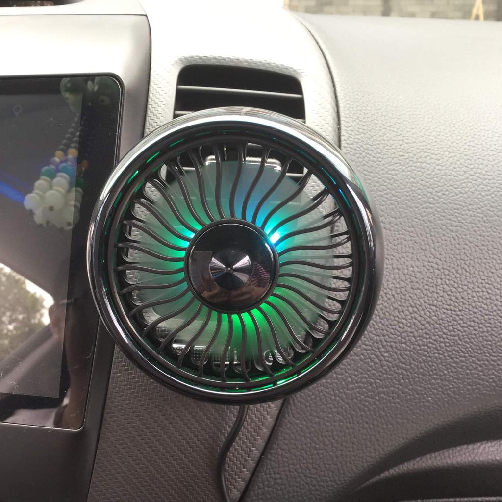 Velké vzduchové LED světlo do auta Silná vzduchová energie Letní USB ventilátor pro 3 úrovně úhlu objemu vzduchu 7 Japonský návod k použití na kondicionér do auta
