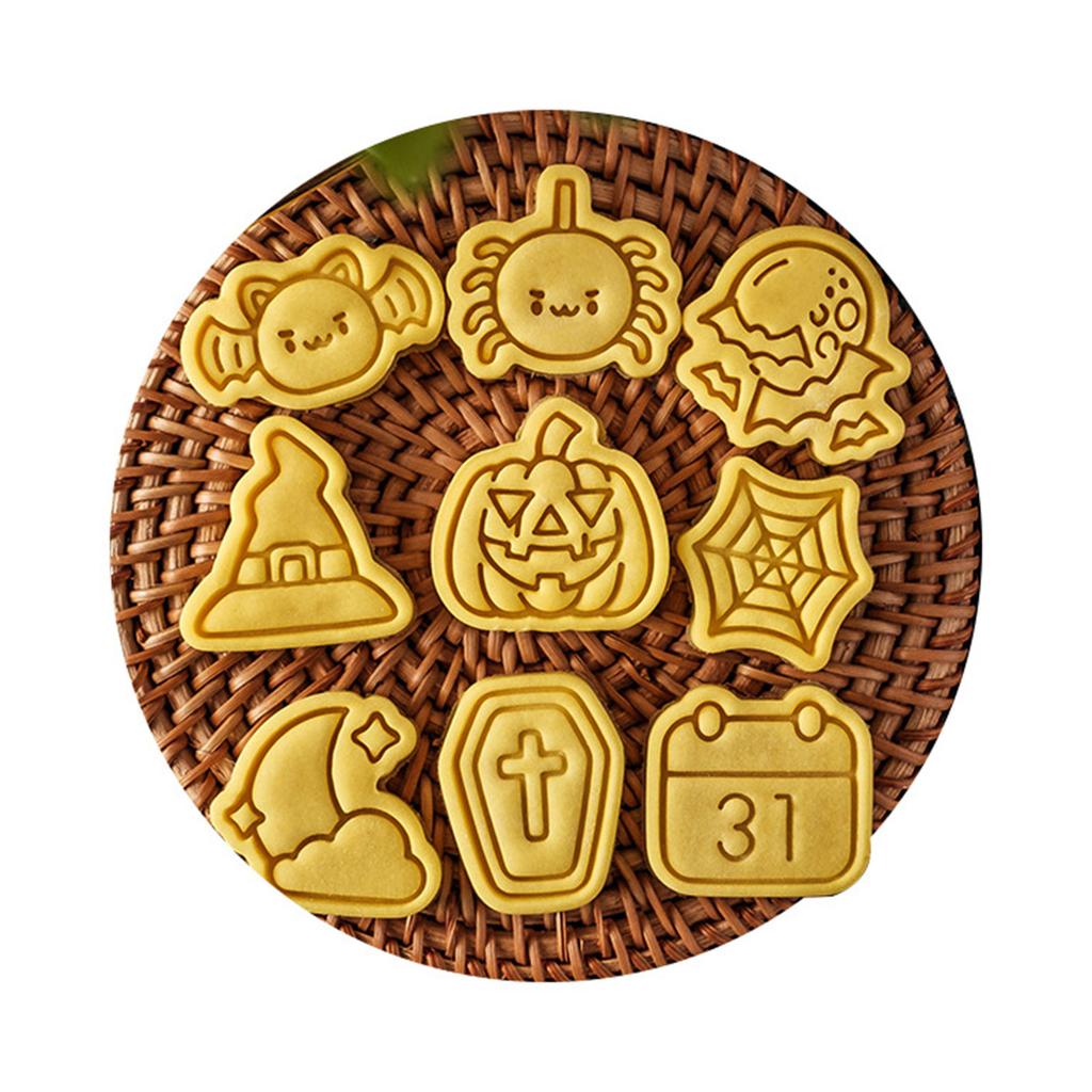 Biscuit Cookie Plunger Cutters Sugarcraft Cake Decorating Tools Halloween Themed Cookie Cutter Set Easy To Clean Durable