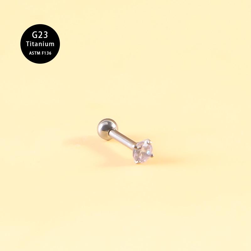 G23 Titanium CZ Zircon Ear Piercing Studs: Threaded, Fashionable Cochlea Jewelry Earrings