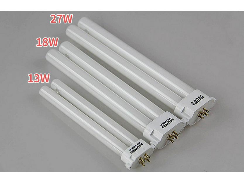 H-shaped Table Lamp Tube - Eye Protection 13W/18W/27W Square Four-Pin, Three-Color Energy-Saving Fluorescent Tube