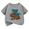 Graphic Capybara Kids Tshirts Summer Short Sleeve Tees Cartoon Animal Boys Girls Clothes Kawaii Tops Y2K Children T-shirt