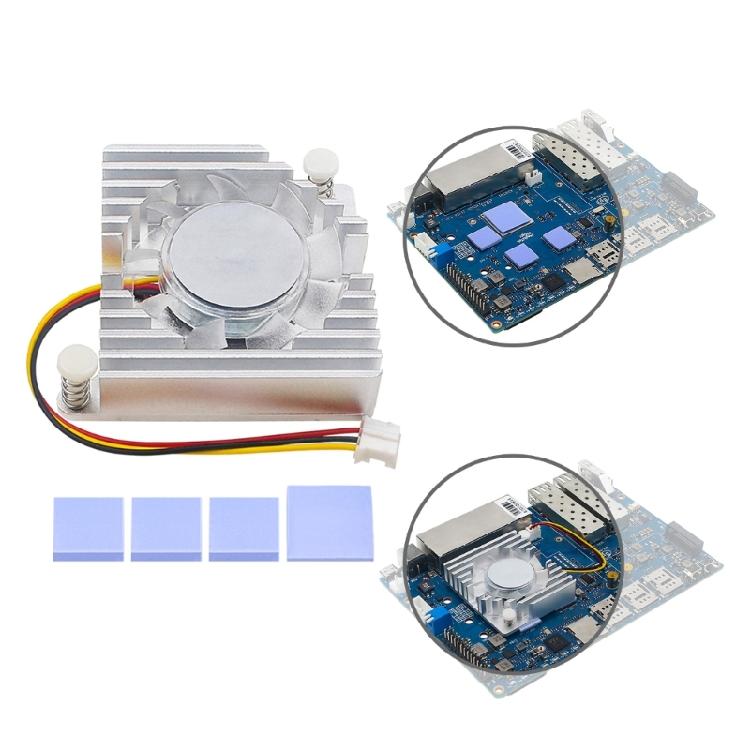 Effizienter Kühlventilator für Banana Pi R4 Board mit Aluminium-Kühlkörper Aktive Kühlungslösung für Computerplatine