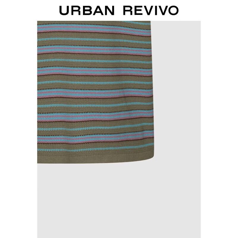 Men's Retro Striped Knit Polo Shirt