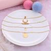 Vintage Personality Multi-layer Moon Disc Pendant Necklace Fashionable Decoration Accessories