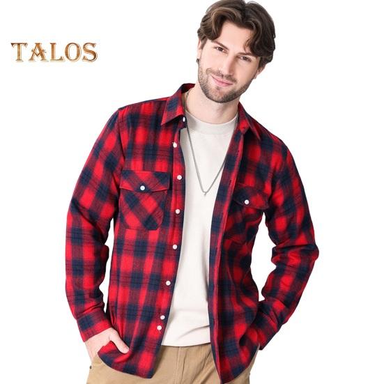 Pánská košile Dlouhý rukáv Kostkovaná klopa Top Volný střih Ležérní flanelový kabát na jaro Podzim Office Party Dovolená Domov Datum