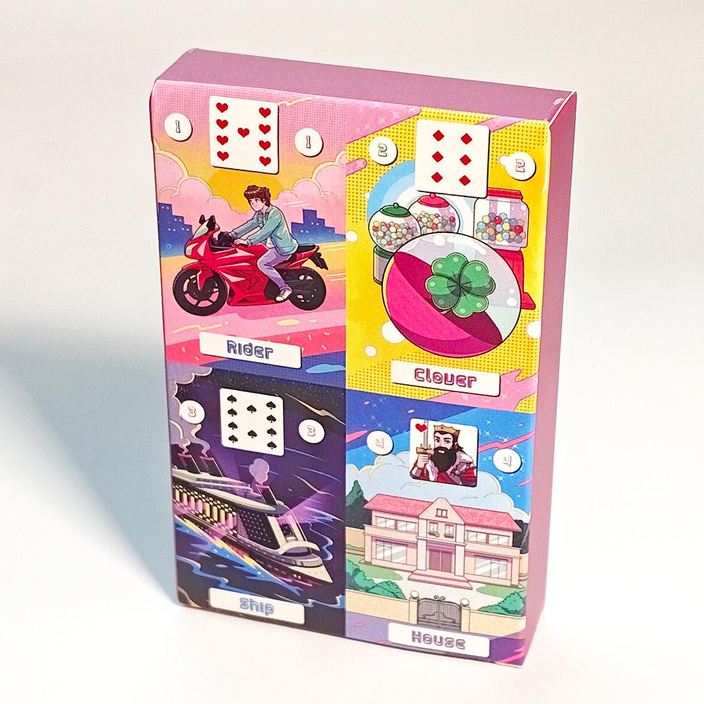 9*6cm Back To The 80's Lenormand Deck Gedruckt auf 350GSM doppelt geprägtem Karton 36 Stk. Lenormandkarten + 2 Spezialkarten