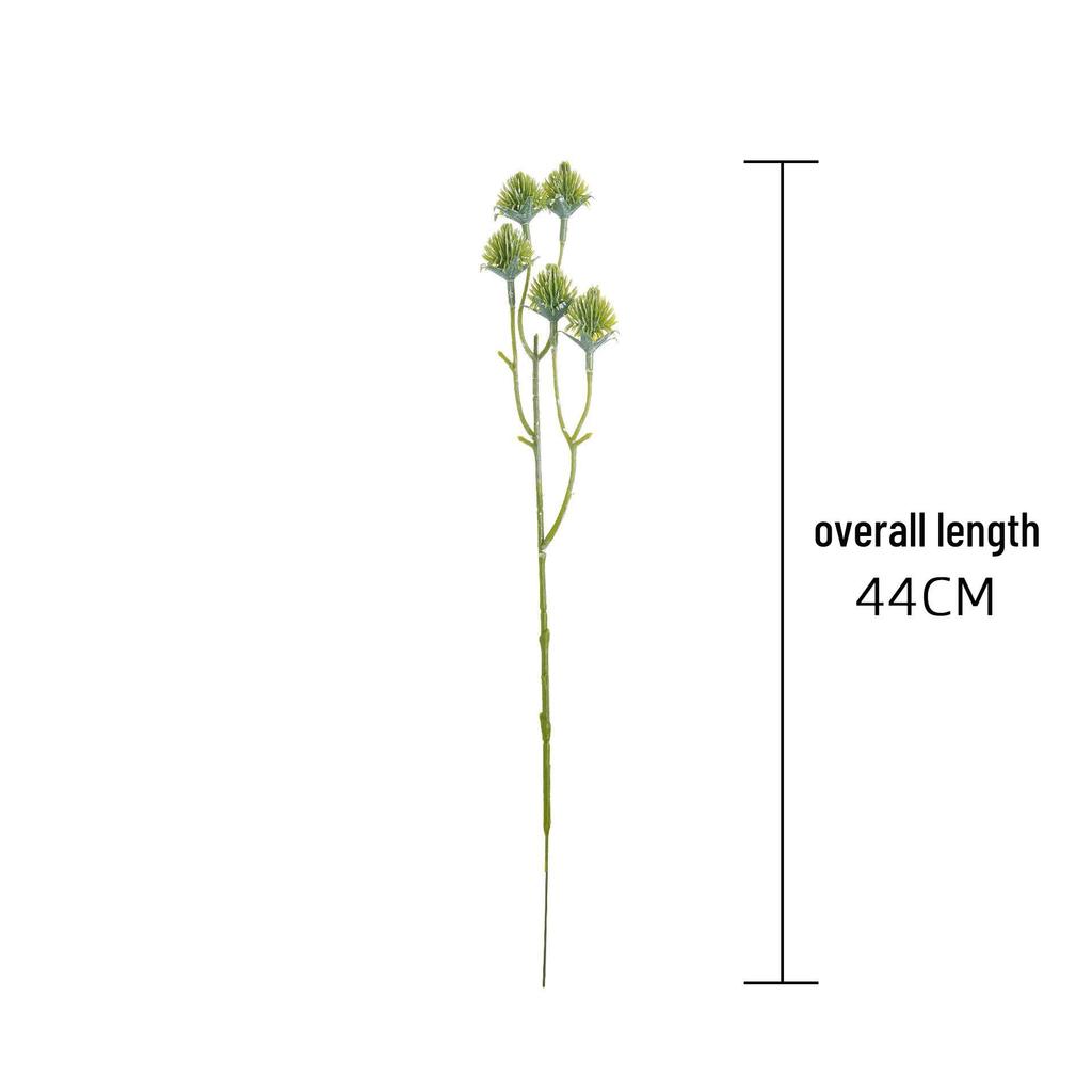 5-Head Green Thorn Ball Artificial Plant for Wedding Decorations - INS Style
