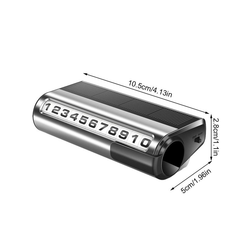 Temporary Parking Number Plate Solar Powered Automobile Temporary Parking Card Roller Adjustment Car Interior Glowing Telephone