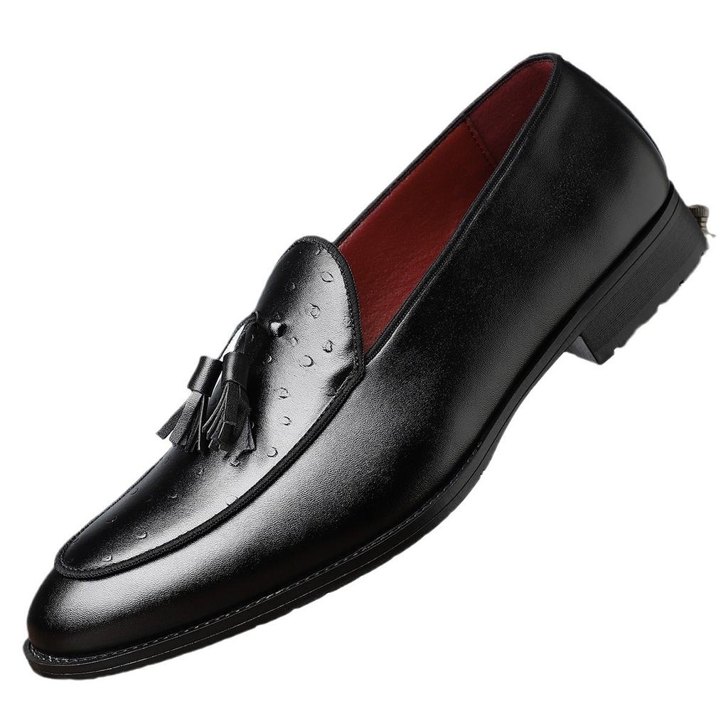 Fashion Business Luxury Slip-On Leather Shoes Men's Casual Moccasins Black Wedding Shoes Dress Fashion Oxford Shoes Pointed Office Shoes