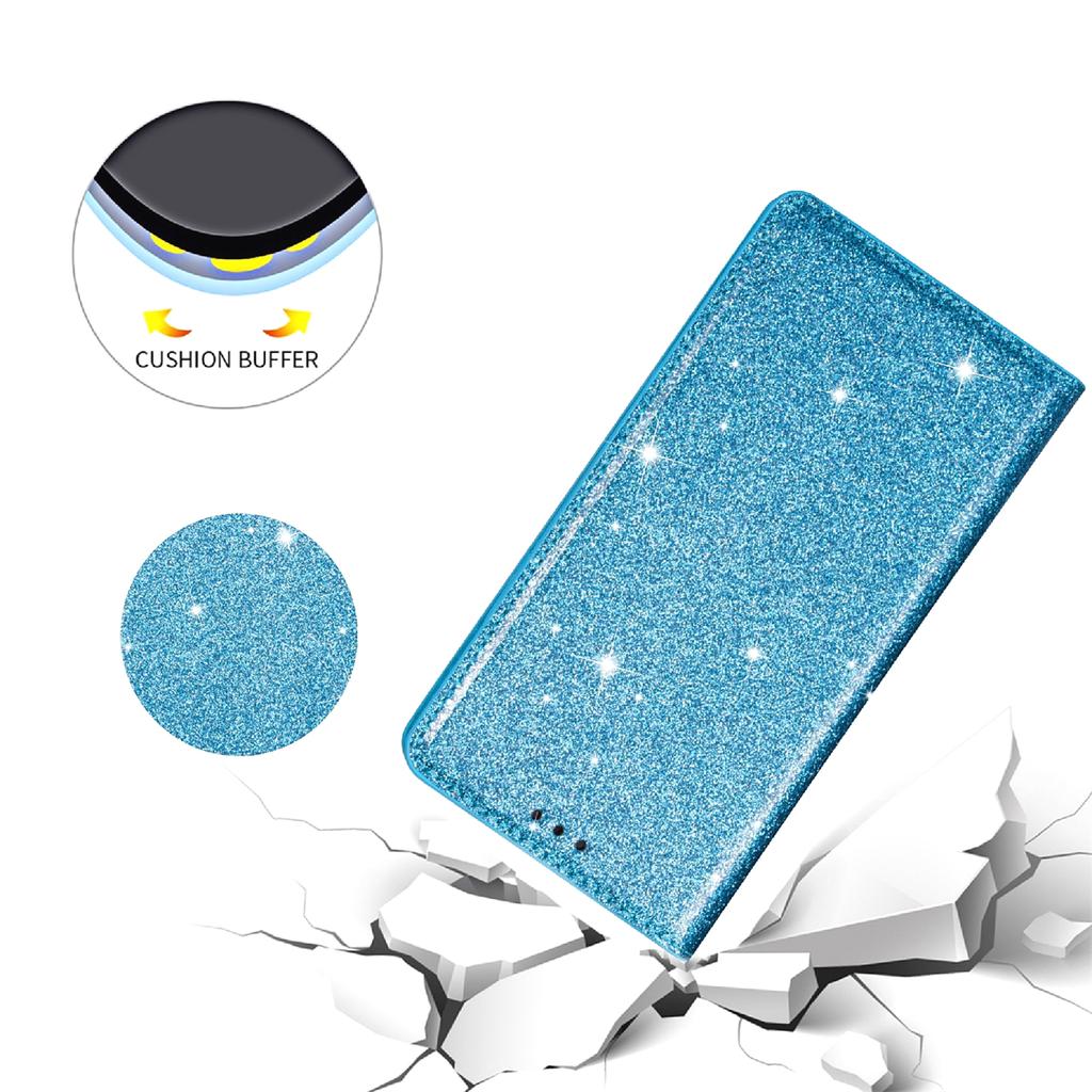 For iPhone 17 Pro Max Case Glittery PU Leather+TPU Card Slot Phone Cover