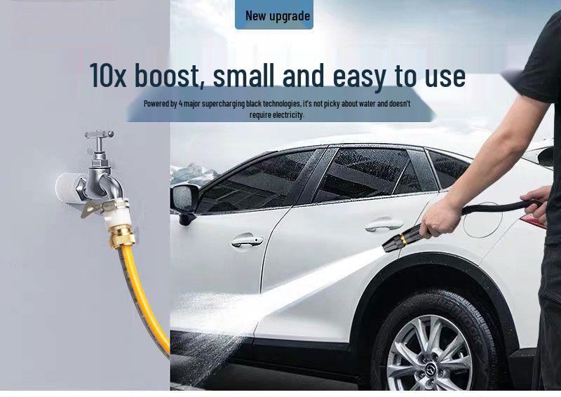 High-Pressure Car Wash Hose Set: Direct Spray Nozzle for Car Washing & Gardening
