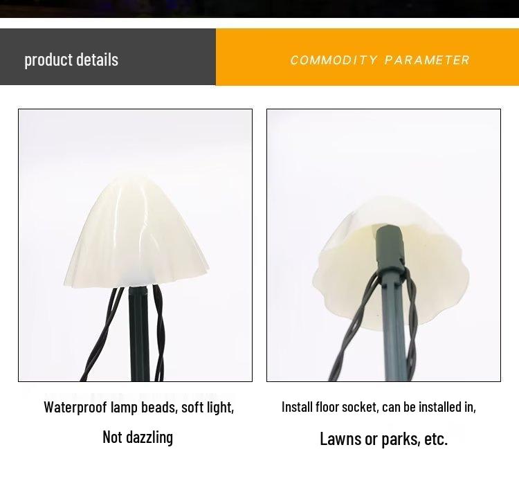 Solar-Powered Waterproof LED Mushroom String Lights for Outdoor Gardens