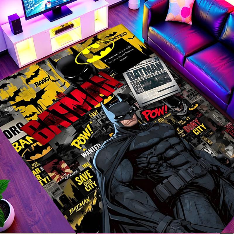 Batman Print Rug, Washable Floor Carpet, For Entryway Dorm Laundry Room Office Study, Home Decor Birthday Christmas Gift