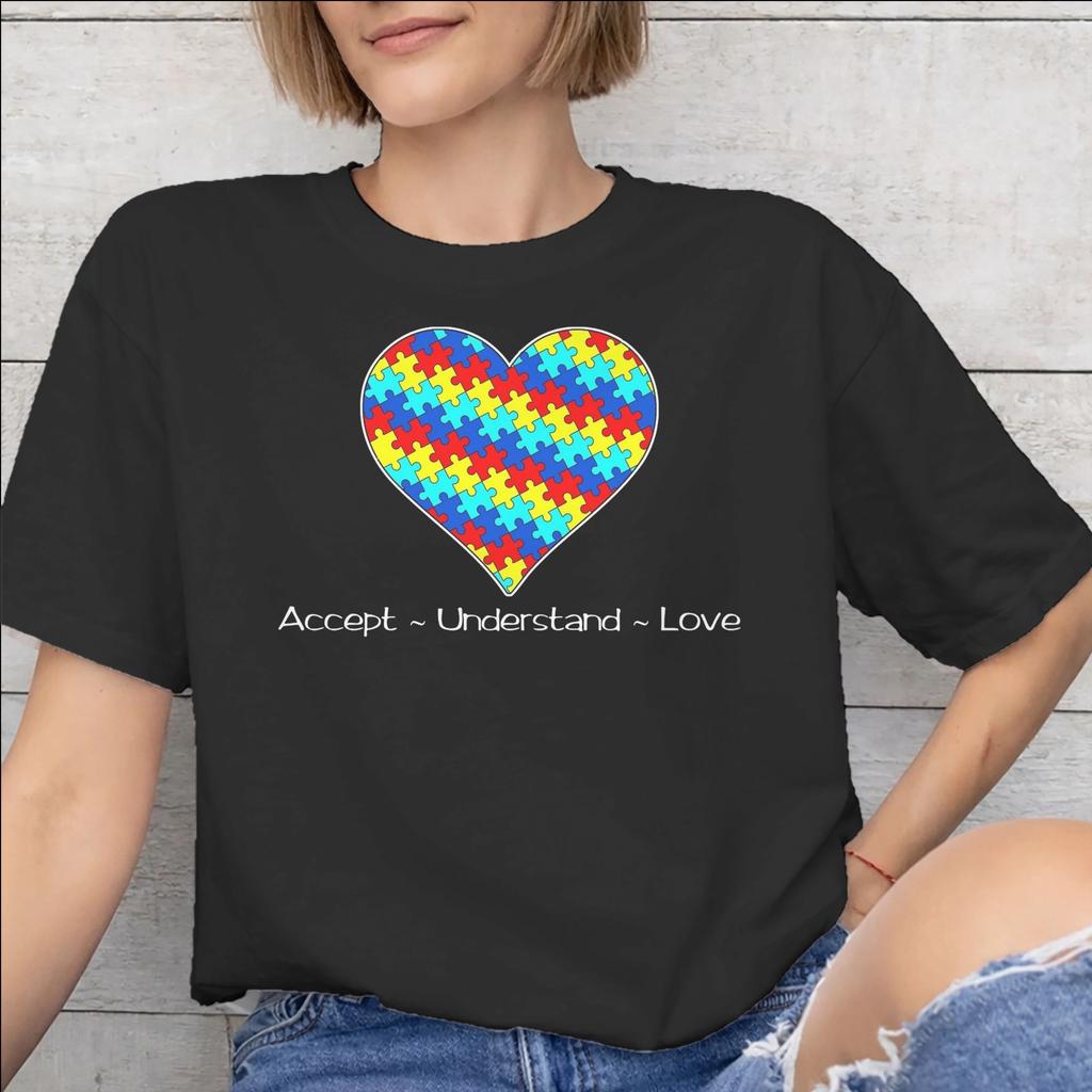 Autism Awareness Respect Love Support Accessories Men Women T Shirt Pure Cotton Tee Printed Tshirt Clothing