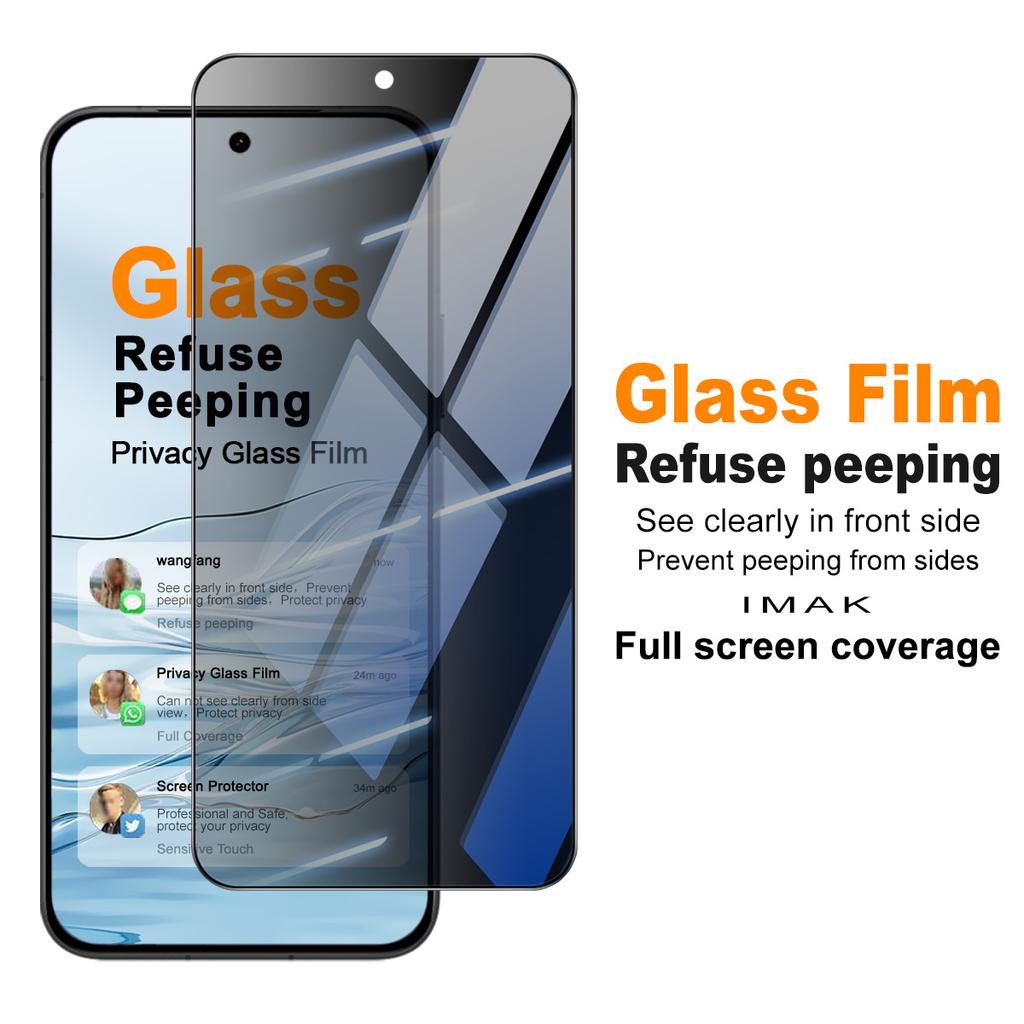 For iQOO 15 Ultra 5G Glass IMAK 3D Curved Privacy Tempered Glass Full Screen Coverage Film